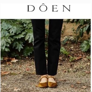 DOEN gold ochre Mary Jane ballet flats